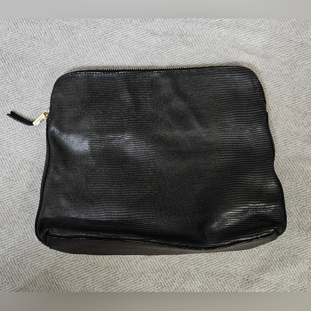 India Hicks Black Textured Leather Portfolio - Picture 7 of 13